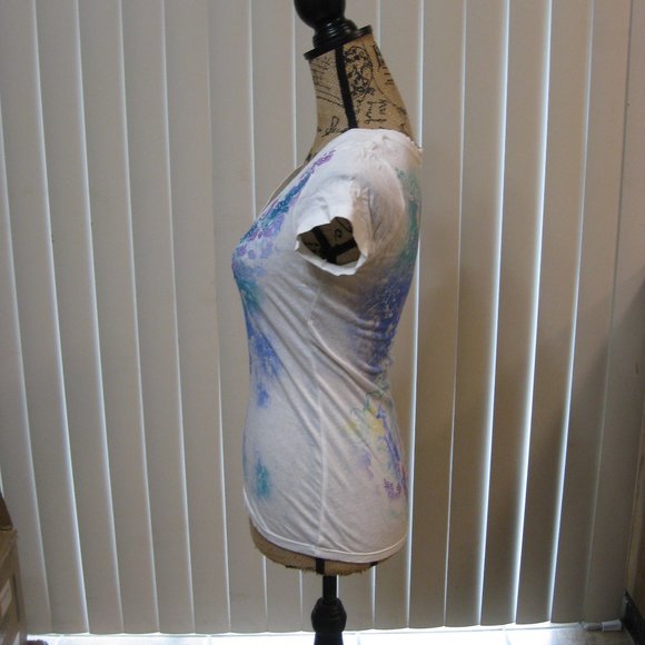 NWOT Express white graphic tee t shirt top XS extra small - Picture 3 of 5